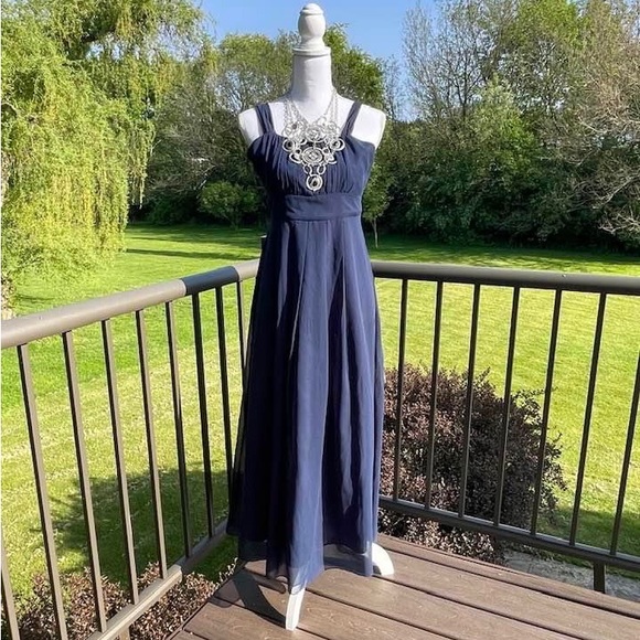 Chiffon Dress - Navy - size 14 - Picture 11 of 15
